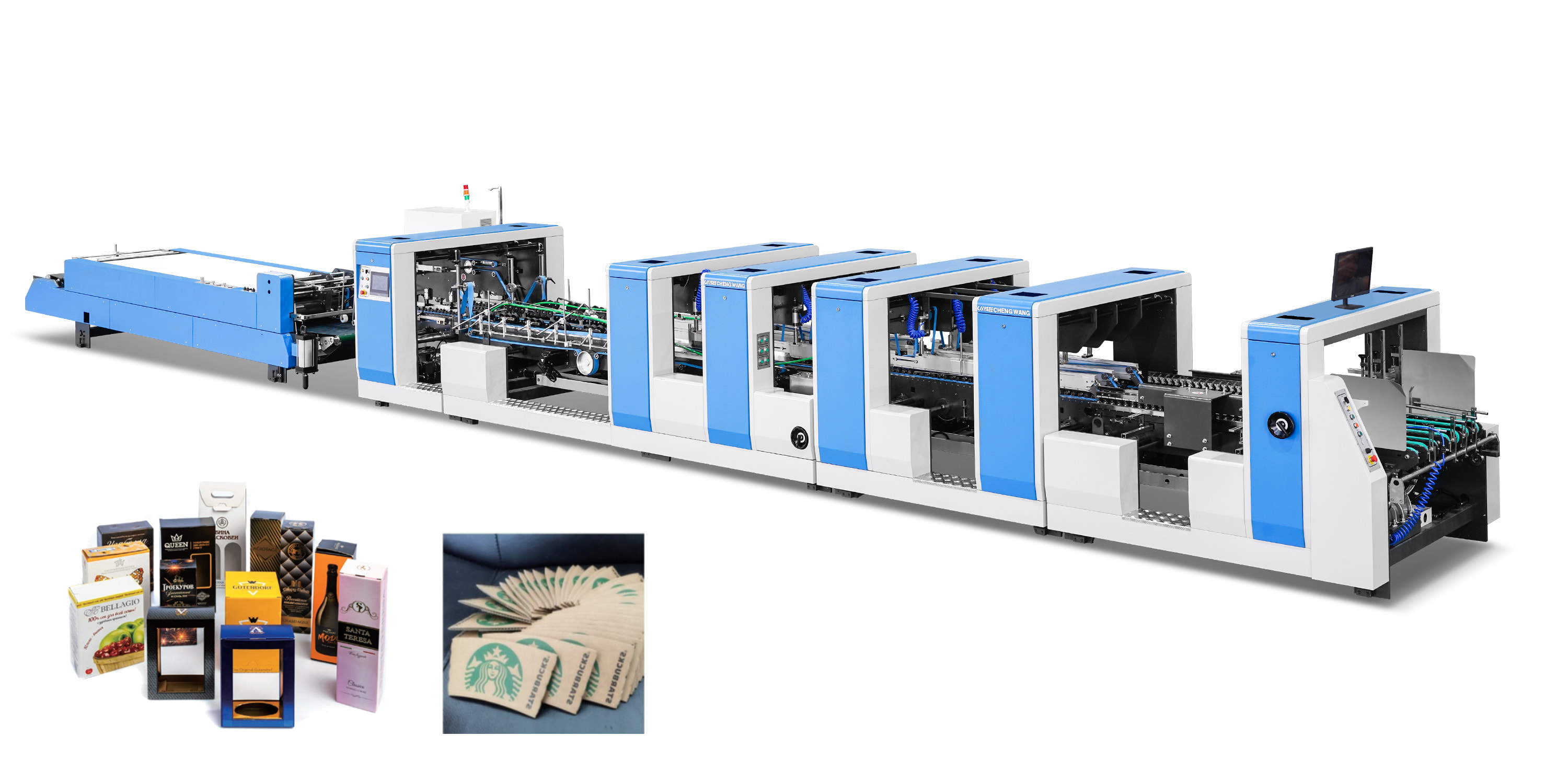 Full Servo Lock Bottom Folder Gluer Machine
